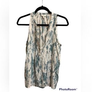 JOIE SILK ARUNA Tie-dye Tank Top
Blouse Tunic Pleated Back Aqua Blue
Women's Sm